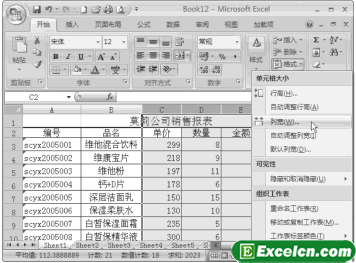 设置Excel2007列宽的操作步骤第1张