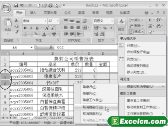 Excel2007隐藏行和列第4张